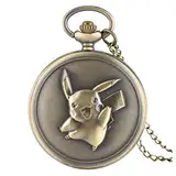 CokinkiDs Taschenuhr, romantische Bronze - Taschenuhr, Japanese Cartoon Pikachu niedliche Uhr, Geschenke für Männer