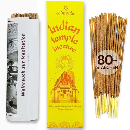 Spirituelle Indien Tempel räucherstäbchen geschenkset – 80 kohlefreie räucherwerk,hergestellt aus Upcycled-Blumen | Inspiriert vom Siddhivinayak-Tempel (Mumbai) |Spiritueller Weihrauch für mehr Ruhe
