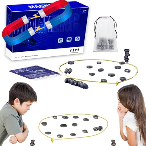 HOKYYCC Magnetspiel,Tragbares Magnetisches Schachspiel,Puzzle Checkers Spiel-Reisen Schach Magnetisch,Magnet Schach Tischspiele,Anwendbar auf Partyspiele mit der Familie