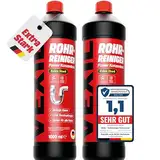 VEXIL Rohrreiniger - Profi Abflussreiniger EXTRA STARK für Extremfälle - 2x 1L Power Konzentrat löst hartnäckigste Verstopfungen wie Haare, Seifenreste, Fette - biologisch abbaubar - Made in Germany