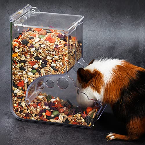 VERTUPET Hamster Futterspender, Automatischer Hamsterfutterautomat, Große Kapazität, Transparent, Schwerkraft-Futterstation Geeignet für Hamster, Meerschweinchen, Papageien, Mini-Igel (400ml)