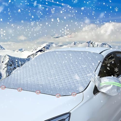 Windschutzscheibenabdeckung Auto für Renault Dacia Sandero Stepway, Frontscheibenabdeckung Winter mit 5 Magnet für Gegen Schnee EIS Frost Staub