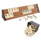 Star Premium VIP Okey Holz Wooden Rummy Set mit Melamin Steine AHSAP Okey TAKIMI