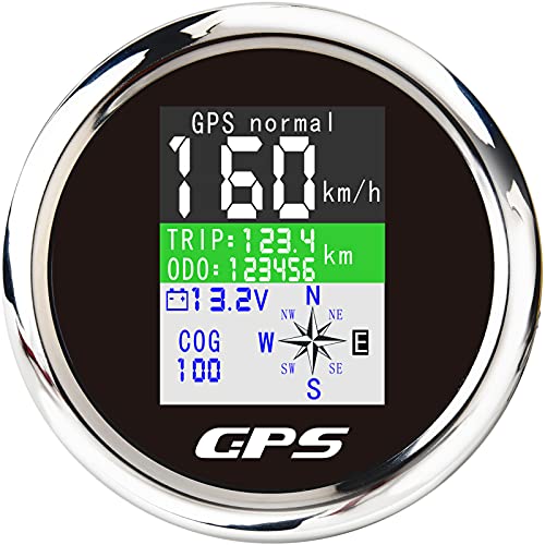 85mm Digitale Geschwindigkeitsmesser GPS Tacho Geschwindigkeitsmessgerät Kilometerzähler Wasserdichter IP67 Tachometer Messgerät für Auto Boot Yacht 12V/24V