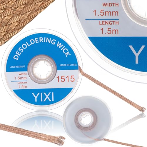 Rosfix 1,5mm Entlötlitze – Hochwertiges Kupfergeflecht für Zinnentfernung | 1,5m Länge | Ideal für PCB/BGA Reparaturen | Entlötdraht für Elektronikwerkstatt