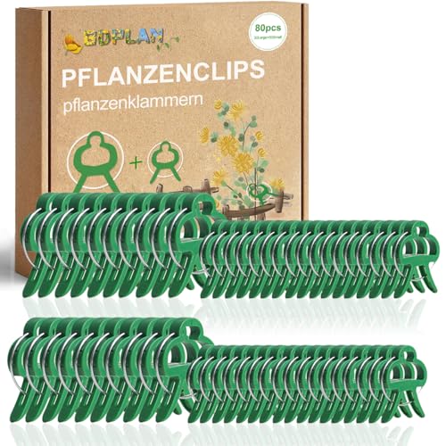 80 Pflanzenclips Pflanzenklammern für Rankhilfe Tomaten, Rosen, Gurken und andere Rankpflanzen – Besonders einfache Rankhilfe für Pflanzen (30Große+50Klein)