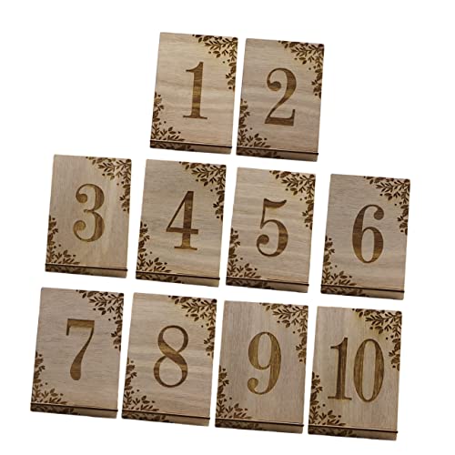 Holibanna 10Stücke Holz Tischnummern Rustikale Platzkarten Für Hochzeitstischdekoration Hochzeitsfeier Tischnummern Für Empfang Tischkartenhalter Aus Holz
