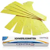 Centra24 Premium Schwefelschnitten, 25 Stück, nicht tropfend, Schwefelstangen zum Ausschwefeln von Holzfässern, Einmachgläsern, Flaschen etc. mit Befestigungsloch, Schwefelstreifen