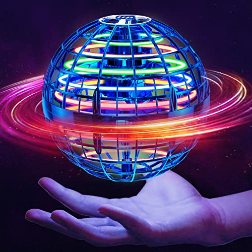 Ivtivfu Fliegender Ball (Blau), Flying Spinner, Magic Hover Schwebe Ball, Magischer Ball, Zauberball, LED UFO Ball Toys, Bumerang, Spielzeug Drohne für Kinder ab 6, 8, 10, 12 Jahren