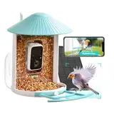 NETVUE Birdfy Vogelfutterhaus mit Kamera und Kostenloser KI Vogelerkennung zur Live-Beobachtung, Solarbetrieb WLAN Vogelfutterstation für automatische Videoaufnahme bei Vogelbesuch