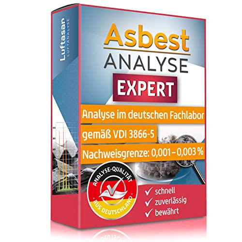 Asbesttest Expert für Staub oder Material – genaueste Nachweisgrenze – professionelle Laboranalyse gemäß VDI 3866-5