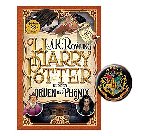 Harry Potter und der Orden des Phönix (5. Band, Gebunden Ausgabe) + 1x original Harry Potter Button