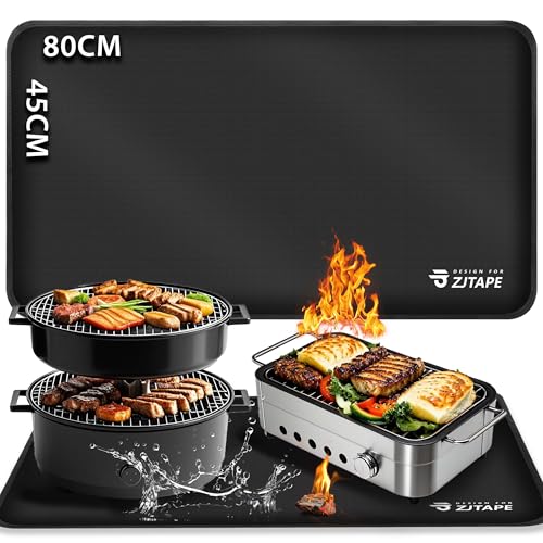 Feuerfeste Matte - Hitzebeständige Grillmatte 80x45cm, Feuerfeste Unterlage Schützt Vorbereitungstisch und Outdoor-Grilltisches, Hitzeschutzmatte Grillmatten