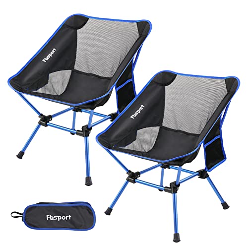 FBSPORT Campingstühle 2er-Set Faltbar Camping Stuhl Ultraleichter Leicht bis 150 kg, Klappstuhl mit Tragetasche für Outdoor Beach Wandern Picknick Fishing