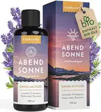 FJORLAND® Abendsonne Saunaaufguss Lavendel, Eukalyptus, Rosmarin, Kiefer 100 ml mit BIO Ölen - Natürlicher Saunaduft mit ätherischen Ölen - Sauna Aufgussmittel extra hochdosiert