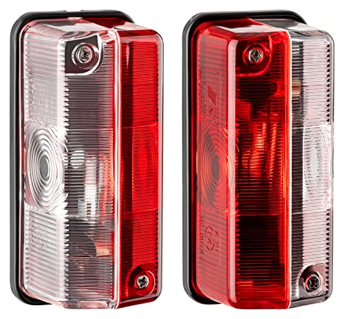 AUTOLIGHT 24 2er Set rot/weiß Umrissleuchte Positionsleuchte Seitenmarkierungsleuchte Begrenzungsleuchte inkl. Glühbirnen für Wohnmobil, Wohnwagen und Anhänger
