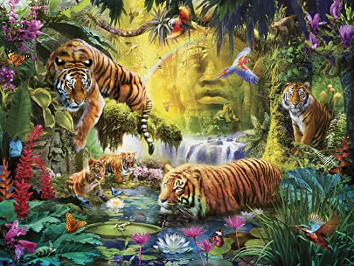 Ravensburger Puzzle 16005 - Idylle am Wasserloch - 1500 Teile Puzzle für Erwachsene und Kinder ab 14 Jahren, Puzzle mit Tiger-Motiv
