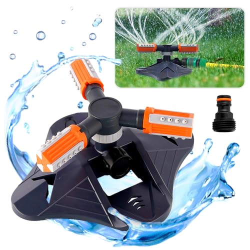 Garten Sprinkler,360 Grad Rotierende Gartensprenger,Rasensprenger,Sprenger Sprinkler,Gartensprenger mit 3 Arme,Gardena Bewässerungssystem Regner für Rasen,Pflanzen,Blumen,Gemüse