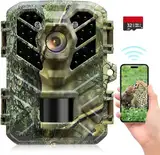 Coolifepro Wildkamera mit Handyübertragung App, 32MP Mini WLAN Wildkamera, 0,1 s Auslösegeschwindigkeit, 90° Erfassungs Winkel, MP4-Format, Wildkamera mit Bewegungsmelder Nachtsicht mit 32 GB Karte