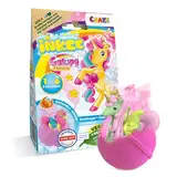 INKEE Galupy Unicorn | Badebombe Kinder mit Überraschung, Badekugel 100g mit GALUPY Einhornfiguren, Karamellduft & Jojobaöl