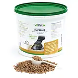 VitPet+ Huf Wohl – Spezial Mineralfutter Pferde – Mit Biotin, Zink, Kieselgur und Bierhefe – 4 kg – Zur Unterstützung des Hufwachstums – Inkl. Dosierlöffel