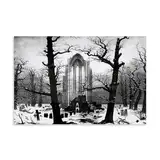 sipfsi Caspar David Friedrich (Klosterfriedhof im Schnee) Leinwanddruck, Kunstdruck, moderne Dekoration für Schlafzimmer, 40 x 60 cm