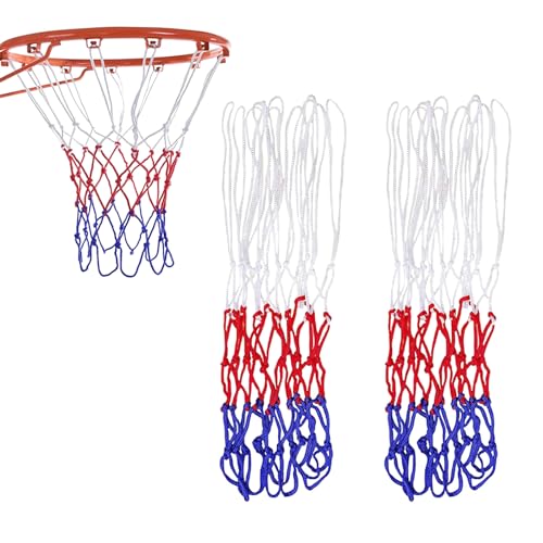 Basketballnetz, 3 Stücke Profi Ersatz Netz, Nylon-Basketball-Ersatznetz, Basketball-Netz aus Mesh, Strapazierfähiges Basketballnetz, Geeignet für den Innen- und Außenbereich,12 Schlaufen