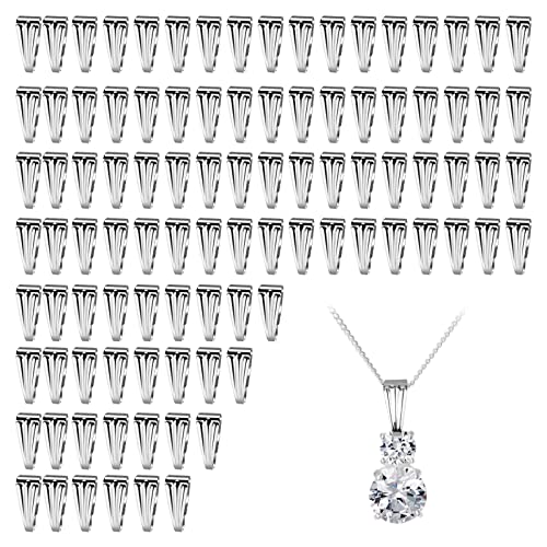 ASTER 200 Stück Anhängerschlaufe Ösen Anhänger, Edelstahl Kettenverschluss Clip, Prise Clip DIY Schmuck Herstellung Zubehör Collierschlaufen für Halskette Anhänger, Silber