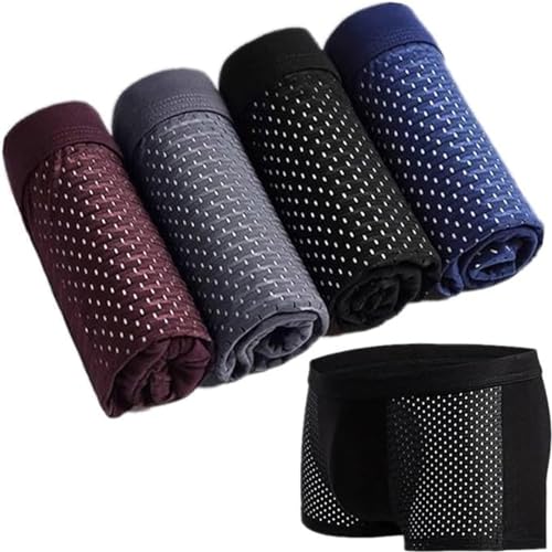 Deysen Boxhero Bambusfaser-Boxershorts, Unterwäsche, Herren, Bambusfaser, weiche Atmungsaktivität, ganztägigen Komfort, 4-teiliges Set., L