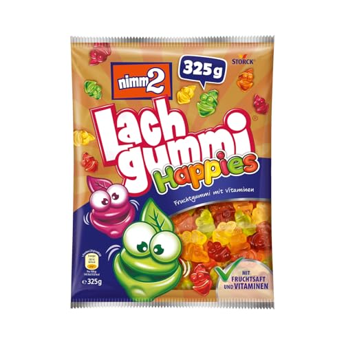 nimm2 Lachgummi Happies – 1 x 325g – Fruchtgummi mit Fruchtsaft und Vitaminen