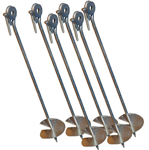 Bodenanker eindrehbar für Schaukel etc. 58 cm verzinkt von LoggyLand® (6er-Set)