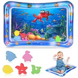 Hoiny Wassermatte Baby, Baby Spielzeuge 3 6 9 Monate, Wasserspielmatte Baby Aufblasbare Bauchzeit Matte für Baby Sensorisches Entwicklung Ausbildung,67 x 49 cm