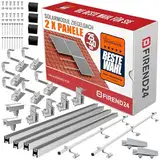 SET 2x PV-Module, PV, Photovoltaik, Aufständerung, Dachhalterung, Befestigung, Halter, Halterung, Solar, Solarmodul, Solarpanel, PV Halter, Ziegeldach, 25-40mm