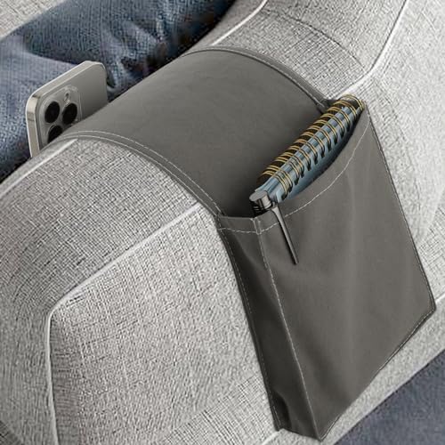 simarro Armlehne Organizer für Sofa, TV Fernbedienung Halterung Storage Tasche für Couch oder Sessel Bett, Sofa Armlehne Organizer für Handy Fernbedienung Bleistift (Dunkelgrau)