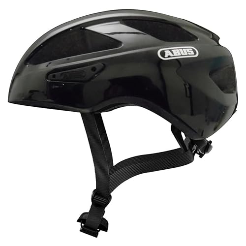 ABUS Rennradhelm Macator - sportiver Fahrradhelm für Einsteiger - auch für Zopfträger/-innen - für Damen und Herren - Schwarz Glänzend, Größe M​