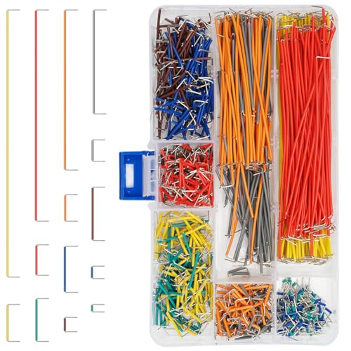 840 Stück Breadboard Jumper Wire Set, 14 Verschiedene Breadboard Steckbrücken Jumper Wire mit Kunststoffgehäuse, Jumper Kabel Jumper Cable Männlich zu Männlich für Breadboards und Lab Boards