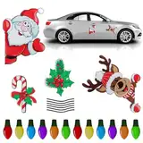 NAVESO Weihnachtliche Auto Magnete, 22stk Reflektierend Glühbirnen Magnet, Weihnachtsmann Auto Kühlschrank Deko, Reflektierendes Auto Magnete Kühlschrank Weihnachten Dekorationen