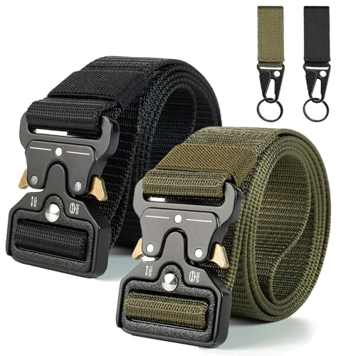 AMSNINK 2er Taktischer Gürtel, Tactical Belt, Tactical, Militär Gürtel, Arbeitsgürtel, Rettungsdienst Gürtel, Feuerwehr Gürtel, Gürtel, Arbeitsgürtel Herren, Gürtel Herren Arbeitsgürtel