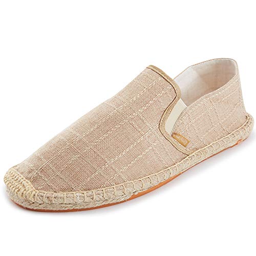 Alexis Leroy Flache Espadrilles aus Segeltuch für Männer Aprikose 44 EU