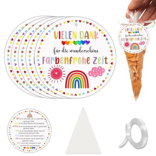 15 Abschiedsgeschenk Erzieherin, Abschiedsgeschenk Kindergarten, Erzieherin Geschenk Abschied, Geschenkanhänger mit Kegeltüten, Kinder Abschiedsgeschenk Kita, Geschenkverpackung für Danke Erzieherin