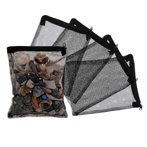 Piriuuo 10 Stück Aquarium Filterbeutel, Feines Netz mit Reißverschluss Fischtank Mesh Filterbeutel Wiederverwendbare Hohem Durchfluss Beutel für Aktivkohle, Keramikringe, Aquarienteich, 15 x 10 cm