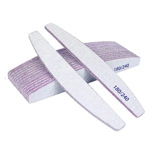 URAQT 16 Stück Nagelfeilen 180/240, Nagelfeilen Doppelseitige, Doppelseitige Einweg Nagelfeile, Nagelfeilen für Gelnägel, Nagelfeilen Einweg, Kern in Lila Gelnägel Werkzeuge & Zubehör(Weiß)