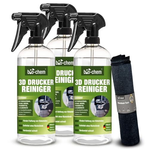 3D-Drucker-Reiniger 3X 750 ml Spray für alle 3D-Drucker, PC-Teile und weitere Elektro-Geräte I Umweltschonender 3D-Druckbett-Reiniger mit hoher Lösekraft I Geruchsneutral und kennzeichnungsfrei