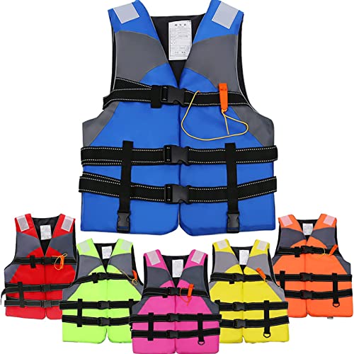 Schwimmweste Erwachsene, Rettungsweste für Erwachsene & Kinder, Auftriebsweste Schwimmhilfe Verstellbare für Sup, Kajakfahren, Surfen, Wassersport (Blue, S)