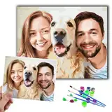 CleverFine Malen Nach Zahlen Eigenes Bild Personalisiert Erwachsene Foto Painting Bilder（30cm*40cm Rahmenlos）