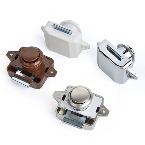 5Pcs Camper Car Push Lock 20mm RV Caravan Boat Motor Home Cabinet Draw Latch Button Locks For Furniture Hardware (Color : Big Brown)