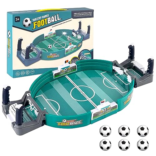 Ruikdly Interaktives Tischfußballspiel Mini Tischkicker mit 6 Fußbälle Tischfussball Kinder Desktop Spielzeug Tisch Fußball Kit Spieler Party Tischkicker für Kinder und Erwachsene