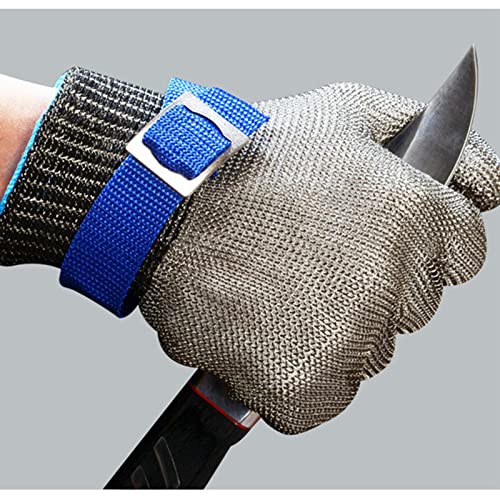 Headerbs Edelstahldrahthandschuhe Schnitt Resistente Schutzhandschuhe Anti -Schneid -Handschuhhandschuhe für Küchenrestaurant Supermarkt Fleischladen Lebensmittelverarbeitungsfabrik (GREY)
