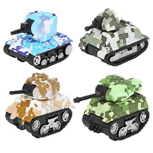 CDQL 4-teiliges Panzermodell Im Maßstab 1:64 – 3 X 1,6 X 2,2 Zoll Simulation YD886 Tarnpanzer – Panzerspielzeug, Bausatz, Spielzeug, Dekoration, Geschenke für Kinder und Erwachsene