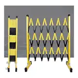 Ausziehbare Industrie-Metallabsperrung, Verkehrszaun mit Rollen, einfach zu bedienendes und einzustellendes Absperrtor, Garagenbau, Einfahrtszaun, einziehbares Verkehrsscherentor (Größe: L 300 cm/9,